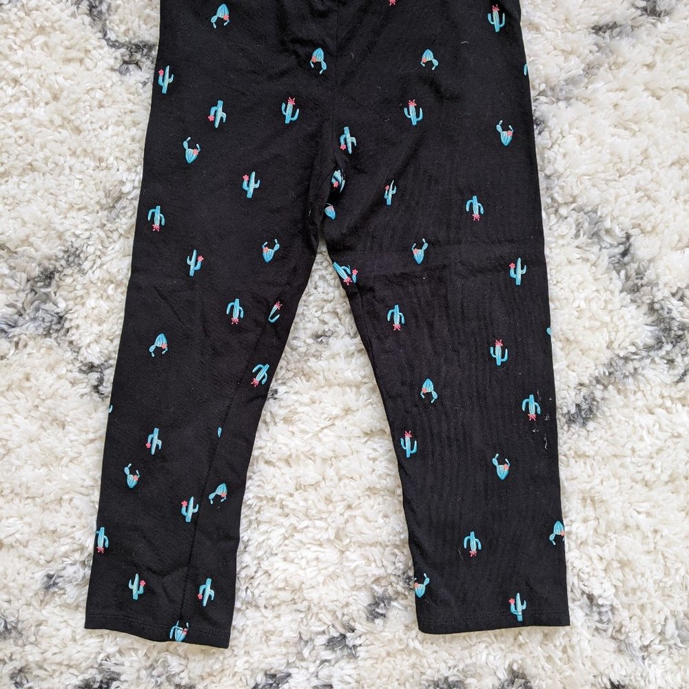 Girl's Cactus Print Cropped Leggings